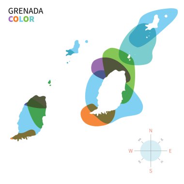 Grenada soyut vektör Renk eşlemi saydam boya etkisi ile.