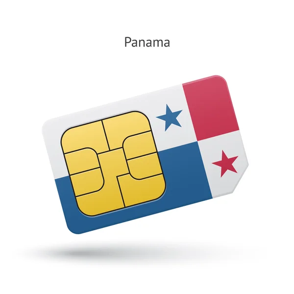 Panama téléphone portable carte SIM avec drapeau . — Image vectorielle