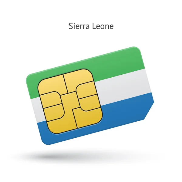 Sierra Leone mobile phone sim card with flag. — Stock Vector