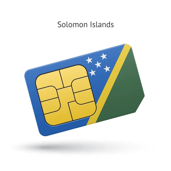 Scheda SIM per cellulare Isole Salomone con bandiera . — Vettoriale Stock