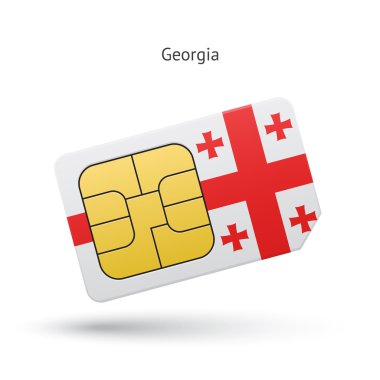 Georgia cep telefonu SIM kartla birlikte bayrak.
