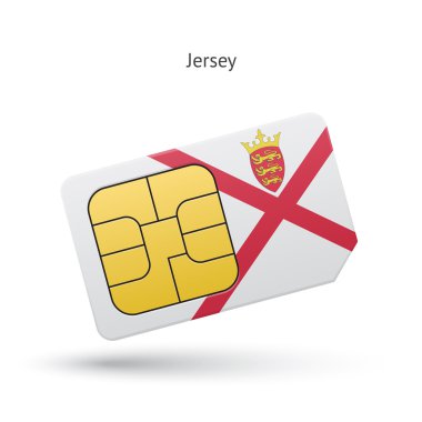 Jersey cep telefonu SIM kartla birlikte bayrak.