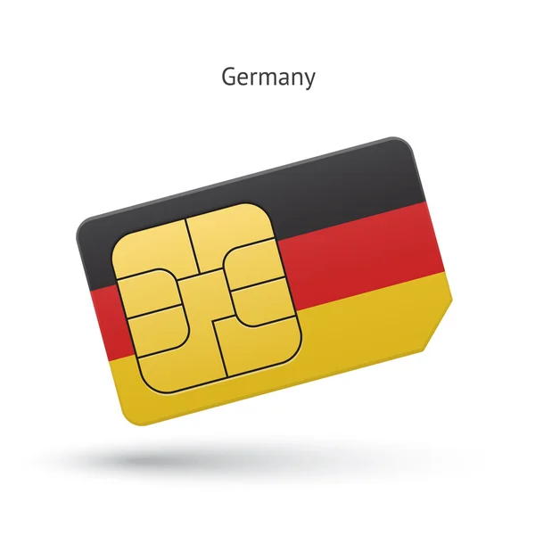 Karty sim telefon komórkowy Niemcy z flagą. — Wektor stockowy