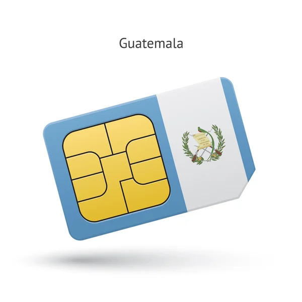 危地马拉手机 sim 卡与标志. — 图库矢量图片