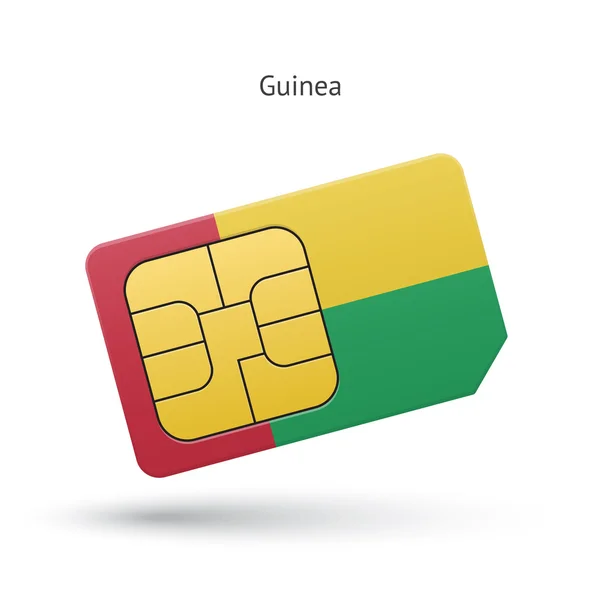 Guinea mobile phone sim card with flag. — Stock Vector