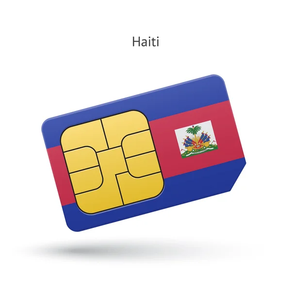 Haïti mobiele telefoon simkaart met vlag. — Stockvector