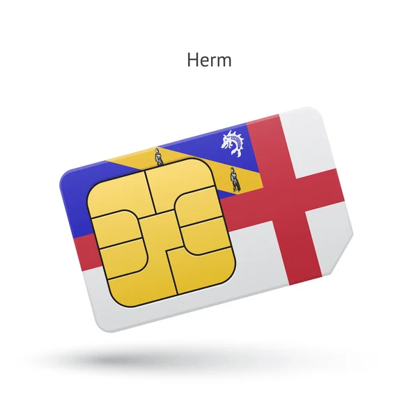 SIM-карта Herm с флагом . — стоковый вектор