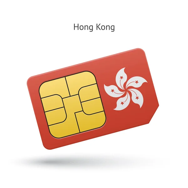 Hong kong handy sim karte mit fahne. — Stockvektor