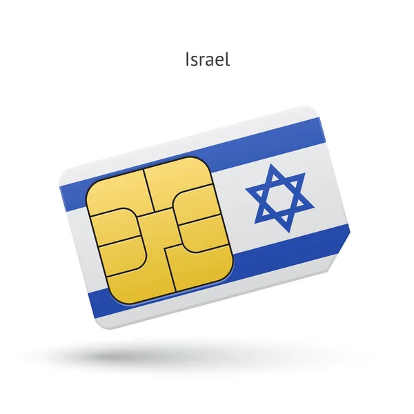 Israel cartão SIM do telefone móvel com bandeira . — Vetor de Stock