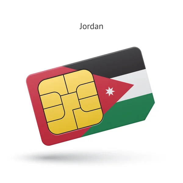 Jordan mobilní telefon sim karta s příznakem. — Stockový vektor