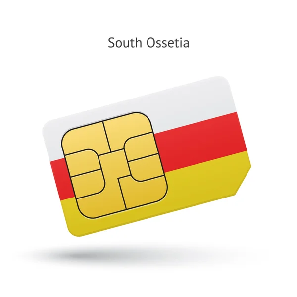 Zuid-Ossetië mobiele telefoon simkaart met vlag. — Stockvector