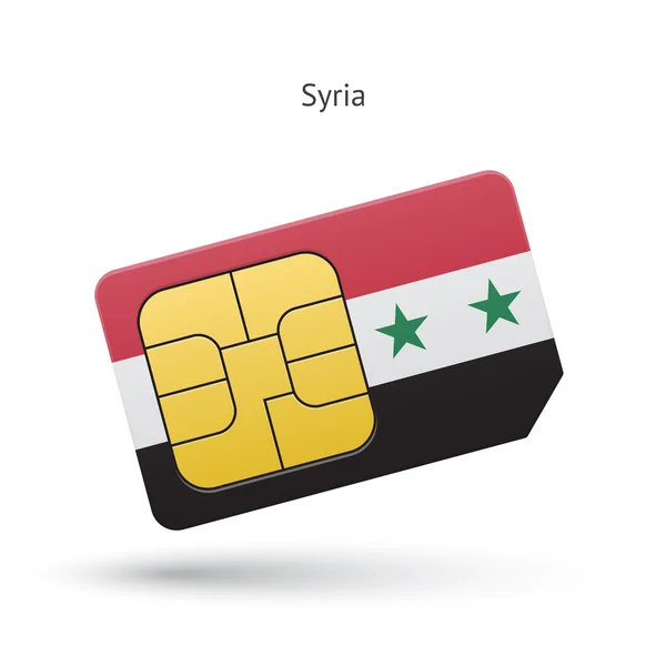 Syria Handy-sim-karte mit fahne. — Stockvektor