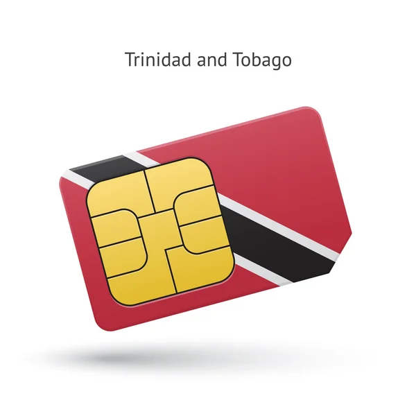 Trinidad ve Tobago cep telefonu SIM kartla birlikte bayrak. — Stok Vektör