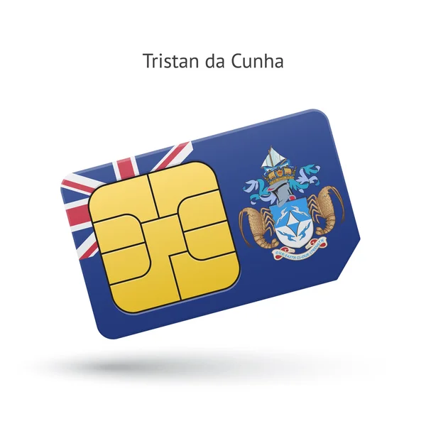 フラグとトリスタン ・ ダ ・ クーニャの携帯電話 sim カード. — ストックベクタ
