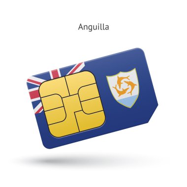 Anguilla cep telefonu SIM kartla birlikte bayrak.