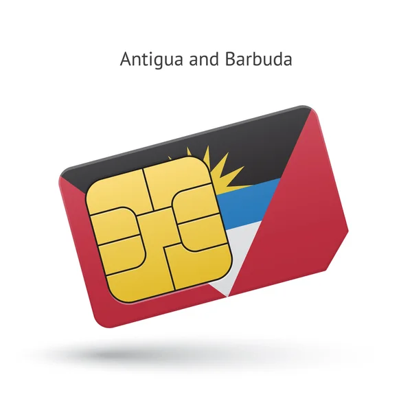 Antigua och Barbuda telefonen SIM-kortet med flagga. — Stock vektor