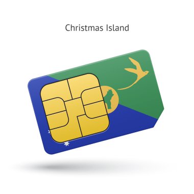 Christmas Adası cep telefonu SIM kartla birlikte bayrak.
