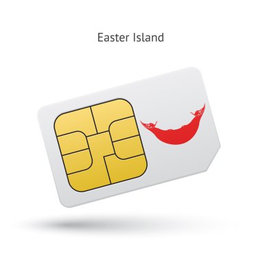 Paskalya Adası cep telefonu SIM kartla birlikte bayrak.