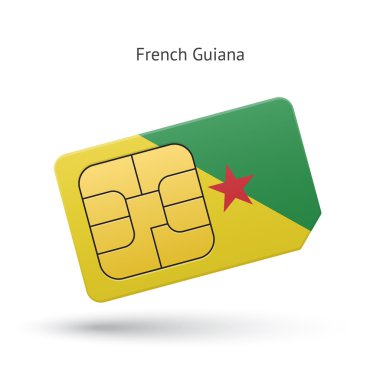 Fransız Guyanası cep telefonu SIM kartla birlikte bayrak.