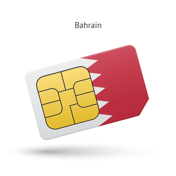 Bahrain mobile phone sim card with flag. — Stock Vector