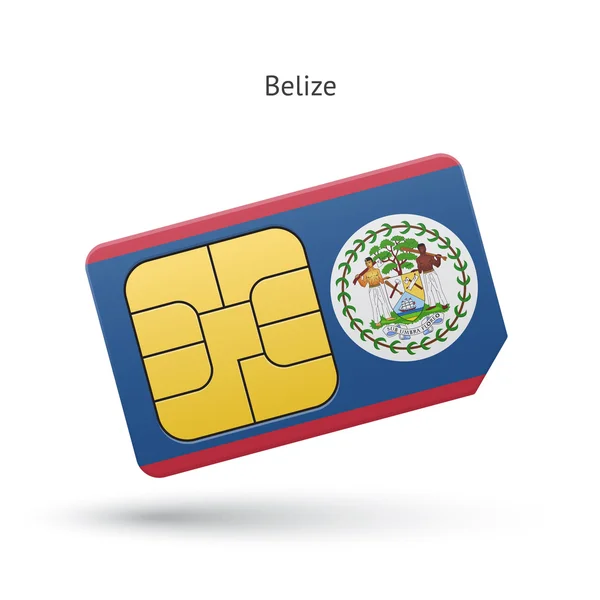 Belize Handy-Sim-Karte mit Flagge. — Stockvektor