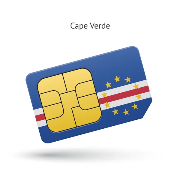 Kap Verde mobiltelefon SIM-kortet med flagga. — Stock vektor