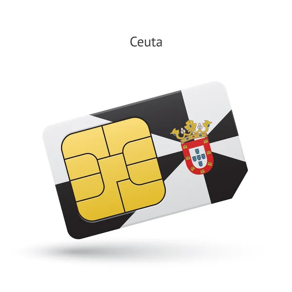 フラグとセウタ携帯電話 sim カード. — ストックベクタ