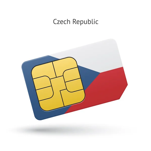 République tchèque téléphone portable carte SIM avec drapeau . — Image vectorielle