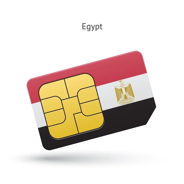 Egyiptom mobiltelefon sim-kártya zászló. — Stock Vector