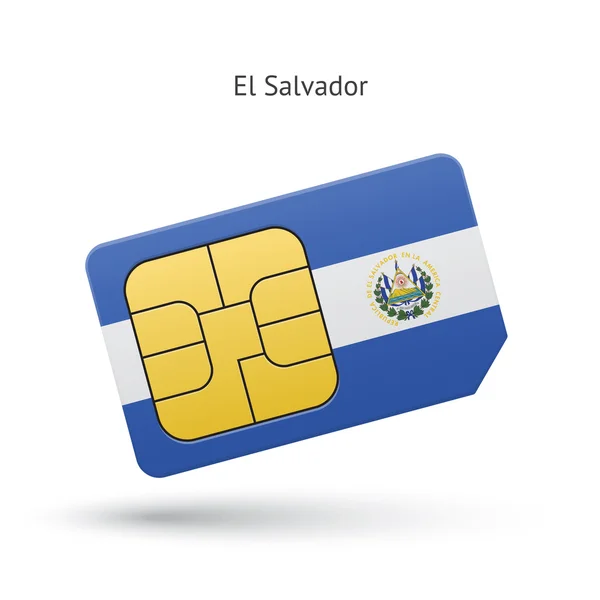 El Salvador mobiele telefoon simkaart met vlag. — Stockvector