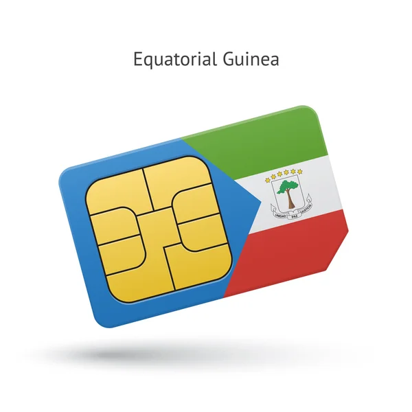 Guiné Equatorial cartão SIM do telefone móvel com bandeira . — Vetor de Stock