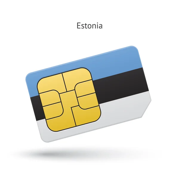 Estónia cartão SIM do telefone móvel com bandeira . — Vetor de Stock