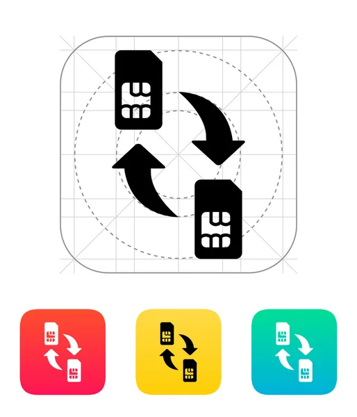 Vervanging en uitwisseling SIM-kaarten pictogram. — Stockvector