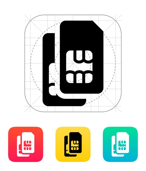 Icono doble tarjeta SIM . — Archivo Imágenes Vectoriales