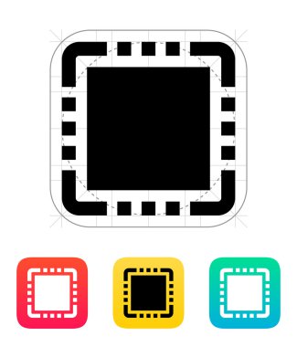 İşlemci simgesi. vektör illüstrasyonu.