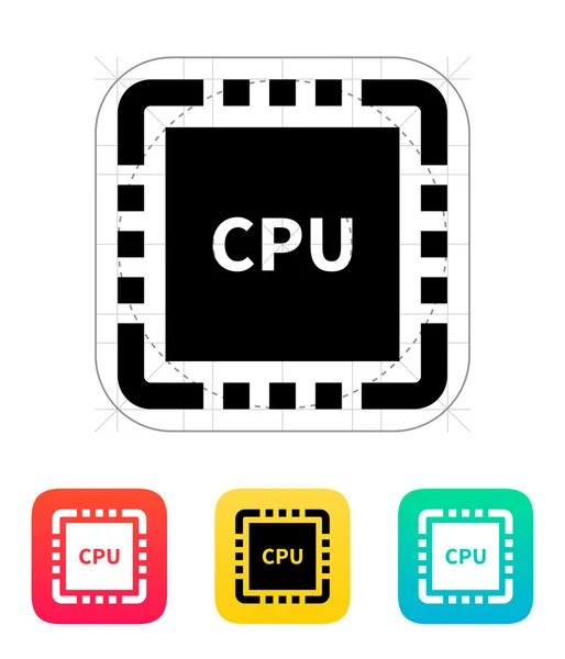 CPU avec icône de nom. Illustration vectorielle . — Image vectorielle