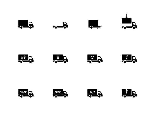 Значки грузовиков на белом фоне . — стоковый вектор