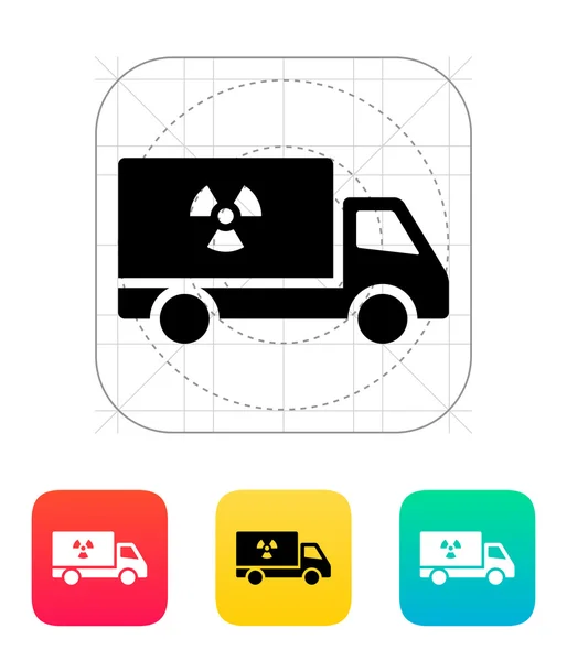 Lastbil med strålning ikon. — Stock vektor