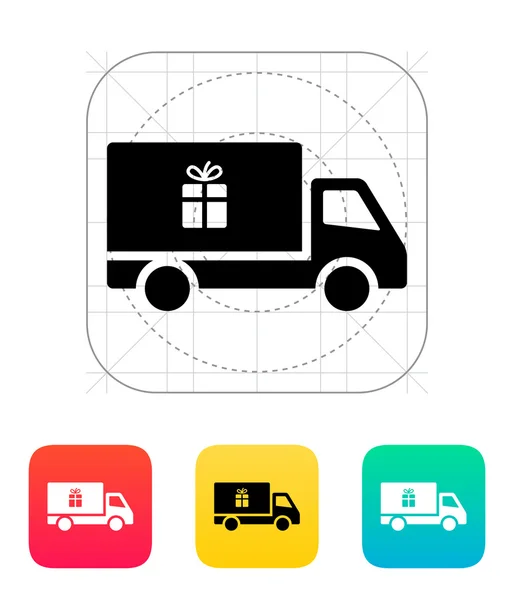 Truck with gift icon. — Stock Vector