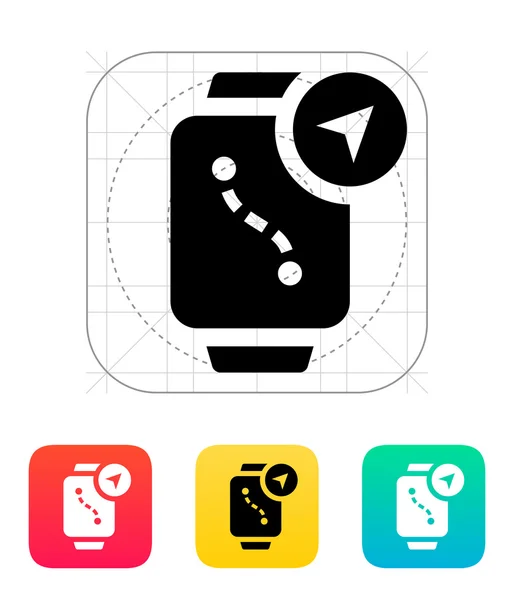 Navigation och Gps i smart Watch-klocka ikon. — Stock vektor