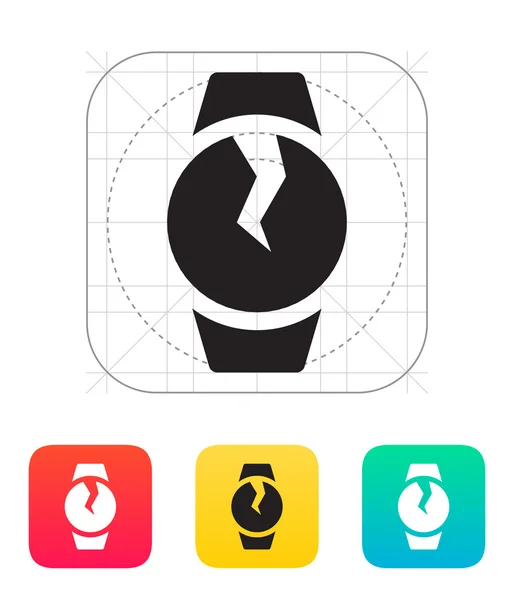 Broken round smart watch icon. — Stock Vector