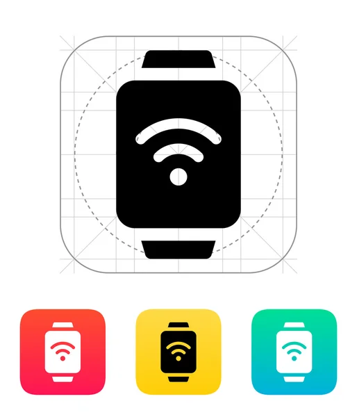 Wireless payment on smart watch icon. — Stock Vector