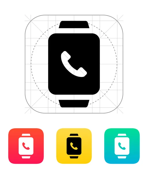 Smart watch call with handset icon. — Stock Vector