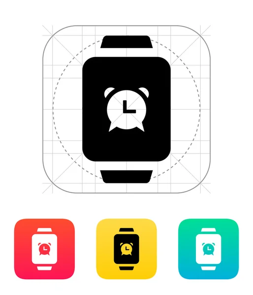 Alarm clock in smart watch icon. — Stock Vector