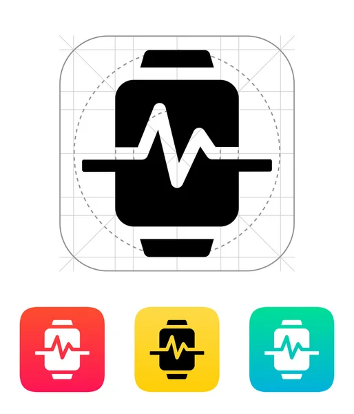 Pulse on smart watch icon. — Stock Vector