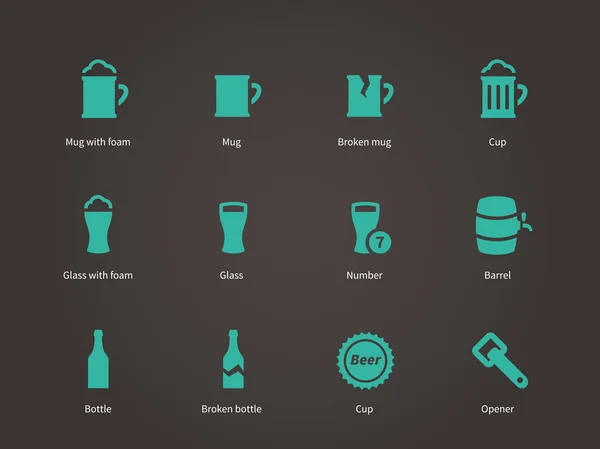 Iconos de cerveza . — Vector de stock