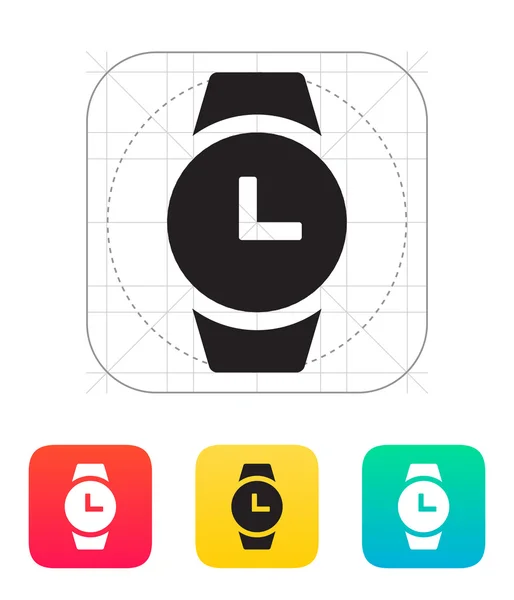 Time on round smart watch icon. — Stock Vector