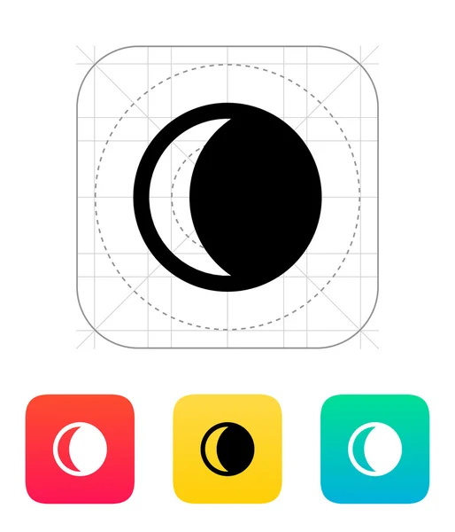Ubývající srpek měsíce ikona. — Stockový vektor