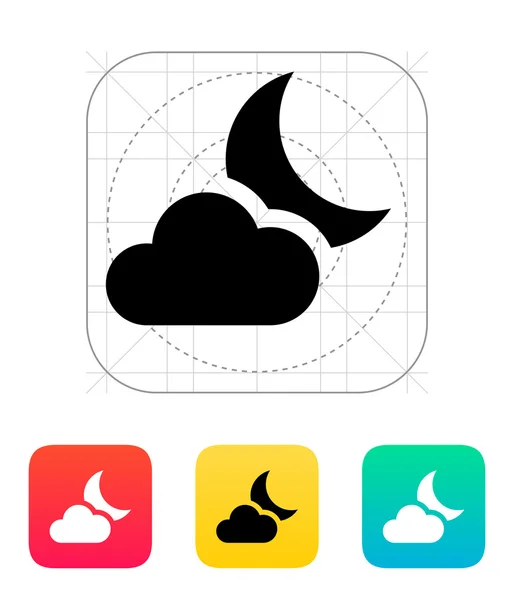 Частично облачная икона ночи . — стоковый вектор