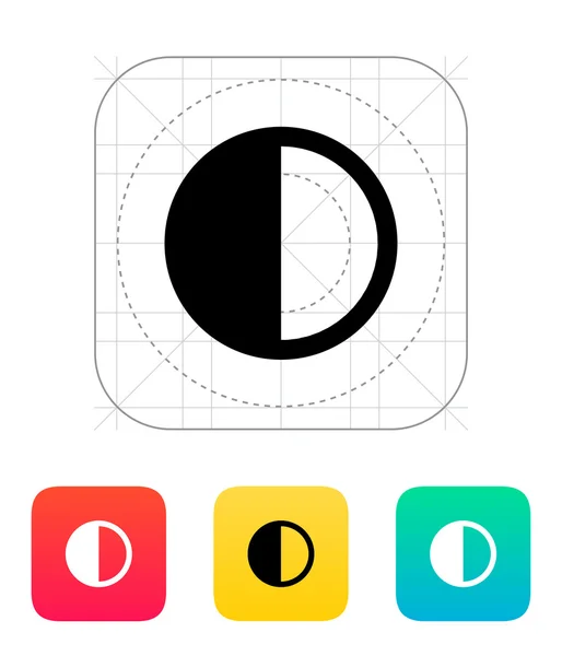 Eerste kwartaal maan pictogram. — Stockvector